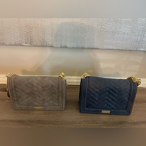 Grey and Blue Velvet BCBG bags